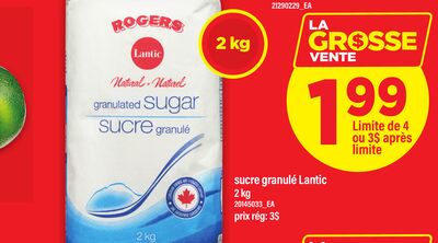 Sucre granulé lantic, 2 kg
