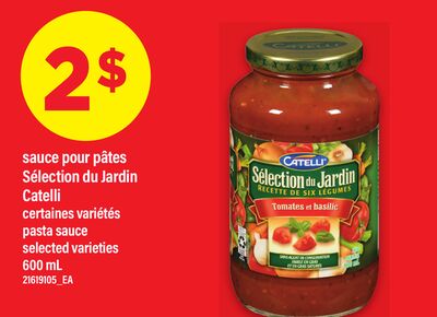 Sauce pour pâtes sélection du jardin catelli │ pasta sauce, 600 ml