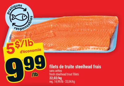 Filets de truite steelhead frais