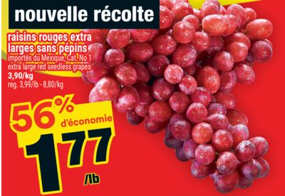 Raisins rouges extra larges sans pépins