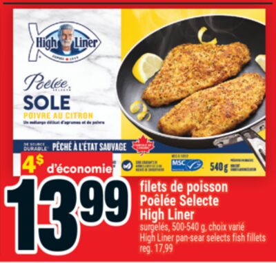Filets de poisson poêlée selecte high liner
