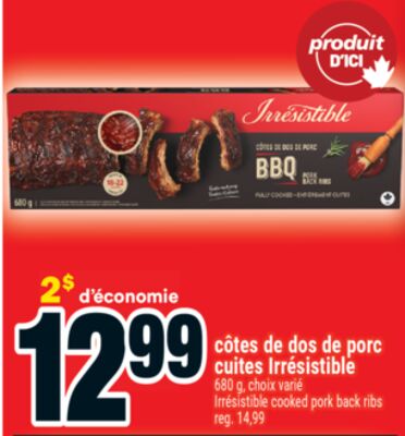 Côtes de dos de porc cuites irrésistible
