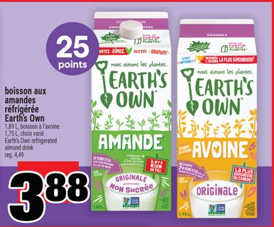Earth's own boisson aux amandes réfrigérée