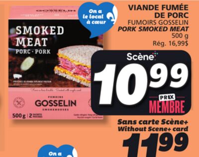 Viande fumée de porc fumoirs gosselin