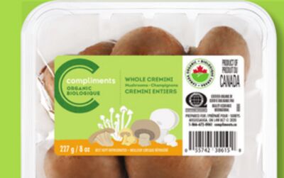 Champignons blancs ou cremini entiers biologiques