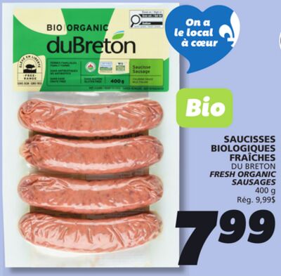 Saucisses biologiques fraîches du breton