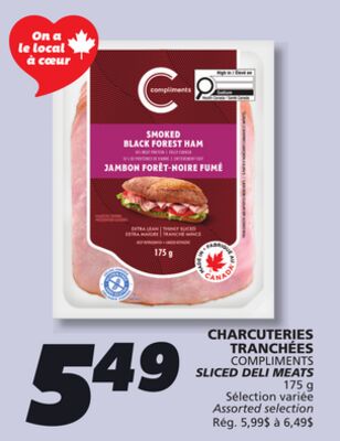 CHARCUTERIES TRANCHÉES COMPLIMENTS