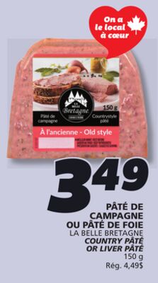 Pâté de campagne ou pâté de foie la belle bretagne