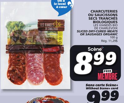 Charcuteries ou saucissons secs tranchés biologiques les viandes bio de charlevoix