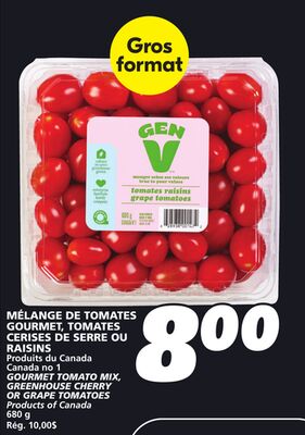 Mélange de tomates gourmet, tomates cerises de serre ou raisins