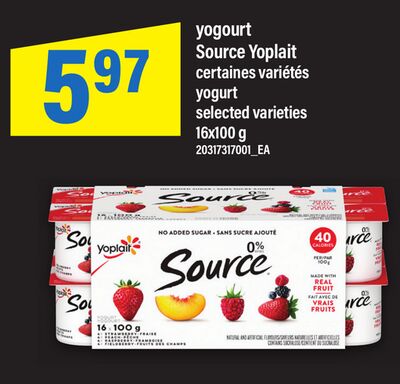 Yogourt source yoplait