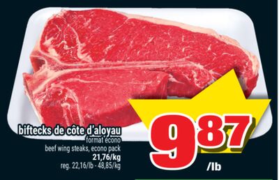 Biftecks de côte d'aloyau format écono