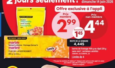 Barres de fromage, 400 g ou râpé, 320 g sans nom®