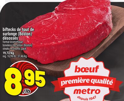 Biftecks de haut de surlonge (boston) désossés